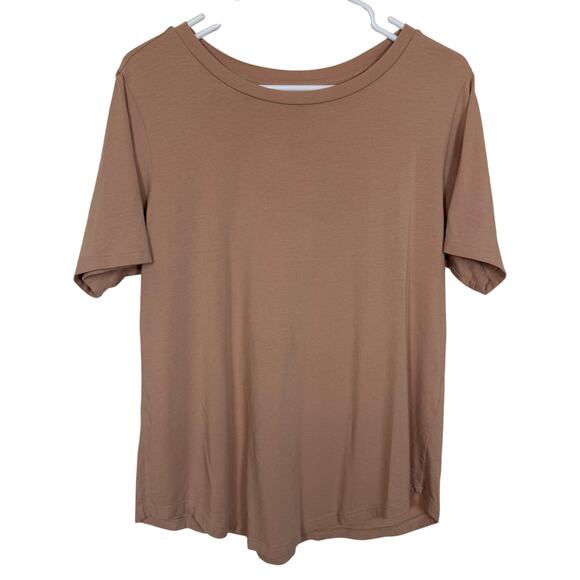 Universal Standard Tops - Universal Standard Tee Rex Short Sleeve Shirt Allspice Beige Pima Cotton XS 6-8